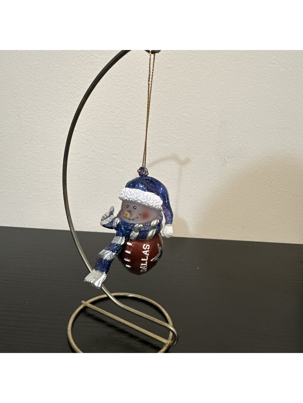 NFL Dallas Cowboys Football Snowman Christmas Ornament
